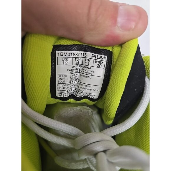 Fila Men's Grant Hill 2 1BM0887-116 Basketball Shoe White Black Lime Size 12M - Picture 4 of 7